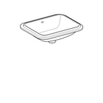 Lavabo bajo encimera serie Geberit VariForm rectangular: B1=45cm, Toma de grifo=Sin, Rebosadero=Visible, Blanco/parte inferior: esmaltado